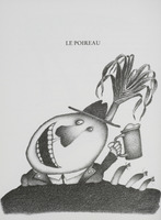 Le poireau (Chapeau autrichien), dessin publié dans<em> Linnéaments</em> de André Balthazar et Roland Breucker paru aux Editions Le Daily-Bul en 1997